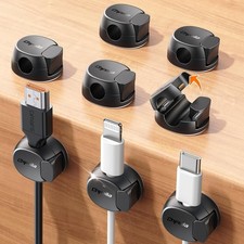 8-Pack Cable Clips, Quick-Lock Cord Organizer Black picture
