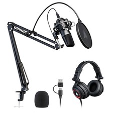 AU-A04H USB Microphone Kit with Headphones for PC Podcast Gaming picture