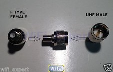 1 x F Female plug to UHF PL259 PL-259 Male RF coaxial Adapter RF Connector USA picture