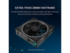 ASUS Prime MR120 ARGB fan black single pack, 28mm extra-thick frame, quiet, picture