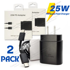 1-2X 25w Type USB-C Super Fast Wall Charger PD Cable For Samsung Galaxy S20 S21 picture