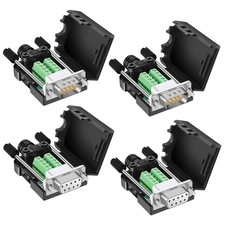 4 PCS DB9 Solderless Connector 2Male+2Female RS232 DSUB Serial 9Pin Port picture