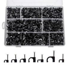700 Pcs Cable Clips With Steel Nails Nail In Cable Clips Black 4/5/6/8/10mm Cabl picture