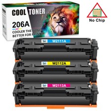 3PK Toner Compatible With HP 206A W2110A LaserJet Pro M255dw MFP M283fdw No Chip picture