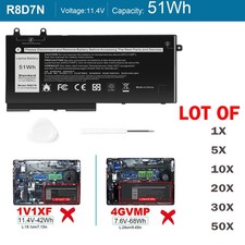 🧡LOT 50Pcs R8D7N Battery For Dell Latitude 5400 5410 5500 5510 W8GMW 11.4V 51WH picture