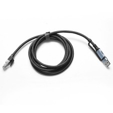 Nylon Braided Ethernet Cable 2-in-1 USB A C to RJ45 100Mbps 1.8M for PC Mac picture
