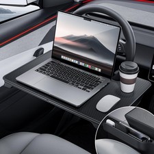 YONZEE 2-in-1 Car Steering Wheel Desk Tray & Seat Gap Filler Black  picture