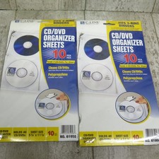 Lot of 2 C-Line CD/DVD 3 Ring Binder Sheets 10 pages per pack picture