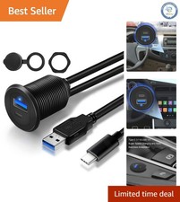 Ultra-Fast 1ft USB Type C & USB 3.0 Flush Mount Cable with Waterproof Design picture