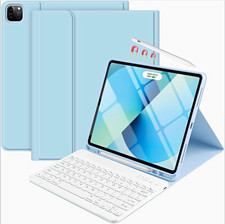 TaIYanG Blue Folio and Keyboard Case for iPad Air 13 M2/M3/M4 & iPad Pro 12.9 picture
