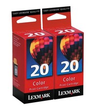 Lexmark 20 (15M0120) Color Ink Cartridge 2-Pack GENUINE NEW  picture