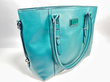 MOSISO 15.6in Laptop Tote Bag Waterproof PU Leather Deep Teal picture