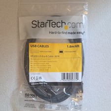 StarTech.com USB2HAB6 USB 2.0 A Male to B Male Cable 6 ft Black Round picture