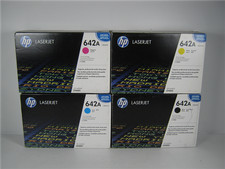 HP 642A Toner Cartridge Set CB400A CB401A CB402A CB403A CMYK Lot of 4 New picture