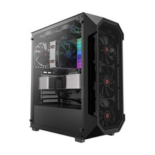 ATX Mid Tower Gaming Computer PC Case, Tempered Glass, Builtin 4 x 120mm PWM ... picture