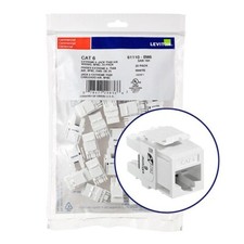 Leviton 61110-BW6 Extreme Cat 6 UTP Quickport Jack White 25-pack picture
