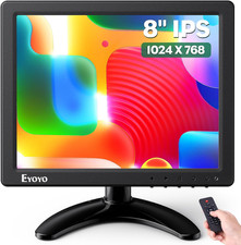 8 Inch Small Monitor, 1024X768 4:3 IPS Mini Security Camera Monitor Screen Suppo picture