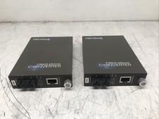 Lot of 2 TRENDnet TFC-110S15 100Base-TX 100Base-FX Fiber Converter *Powers on picture