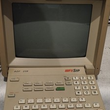 Vintage SIP ADF 258 Computer/PC Terminal Beige with CRT Monitor and Keyboard picture