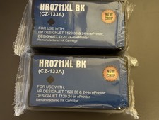 Set of 2 Black Replacement Ink Cartridges, fits HP 711XL picture