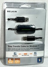 NEW Belkin Easy Transfer Cable 8 ft Double 2.4m USB 2.0 Windows XP or Vista to 7 picture