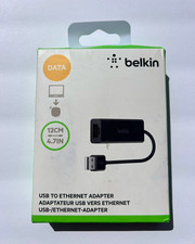 Belkin USB-C to RJ-45 Ethernet Adapter Black 4.7in Portable F2CU040BTBLK picture