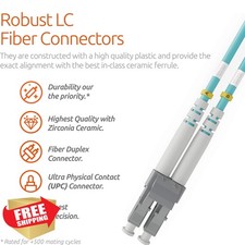 BEYONDTECH 2m LC to ST Fiber Patch Cable 2-Pack Multimode Duplex OM3 picture