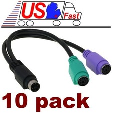 Lot10pack Notebook/Laptop PS2 Y/Splitter Mouse&Keyboard Cable/Cord/Wire Adapter picture