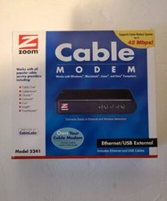 New Zoom Cable Modem Ethernet/USB External Model 5241 Windows Mac Linus Unix picture