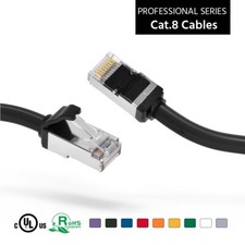 SSTP CAT8 RJ45 Ethernet Network Patch Cable 40G 2GHz Copper 30AWG .5 1'FT - 10FT picture