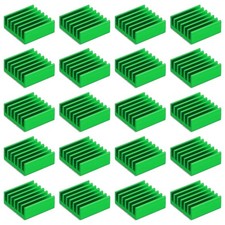 20 Pcs Heatsink 14x14x6mm Aluminum Heat Sink with Thermal Blue Sticker Green picture