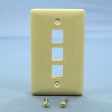 Hubbell NSP13I Ivory 1-Gang 3-Port Flame-Retardant ABS Standard Wallplate Cover picture