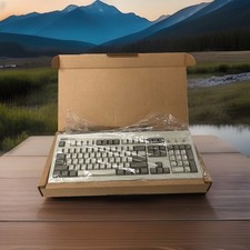 Vintage Dell QuietKey Keyboard SK-8000 Beige PS/2 Wired ~ NEW~ picture