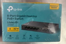 TP-Link LiteWave LS108GP 8-Port Gigabit Desktop PoE+Switch 62W Metal Plug-sealed picture
