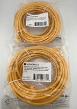 QTY 2 MONOPRICE CAT6 25FT YELLOW PATCH CABLE UPT 24AWG 550MHZ FLEXBOOT 9872 picture