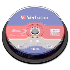 Verbatim Americas Llc 43694 Bd-Re 25Gb 2X Branded 10Pk Spindle Box Taa picture