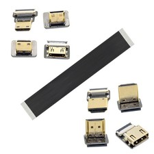HDMI FPV Ribbon Cable Up Angled 90 Degree Micro HDMI  to Mini HDMI Male FPC FFC picture