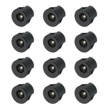 12pcs DC5525 Power Jack, 30V 0.5A 14x14x18mm 3 Pin, Black picture