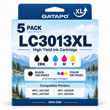 LC3013XL 5PK Compatible 2BK/C/M/Y Ink fit for MFC-J491DW J497DW J690DW J895DW picture