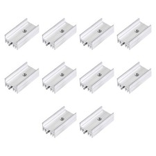 10 Pack 30x15x10mm Aluminum Cooling TO-220 Transistor Diode w/ 1×Dual Pin Silver picture
