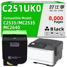 MC2640 C251UK0 Black Toner Cartridge Compatible for Lexmark C2535 MC2535 MC2640 picture