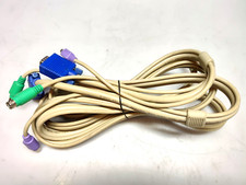 10 Ft KVM Switch Cable w/ 6-pin PS2 Keyboard Mouse & HD15 D-SUB VGA Male to Male picture