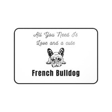 All you need is a cute French Bulldog Desk Mat Black & White Dog Illustration picture