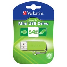 Lot of 7pcs Verbatim Store 'n' Go Mini USB 2.0 Drive 64gb Green 49834 picture