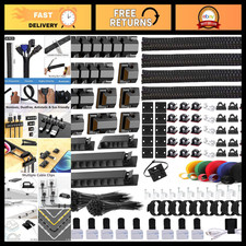 327 PCS Cable Management Kit - 4 Cable Sleeves & 65 Cable Clips for Neat Organiz picture