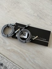 etguuds Braided USB-C to USB-C Cable Gray 2-Pack Durable 1:1 Connection picture