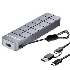 M.2 NVMe SSD Enclosure USB3.2 GEN2 10Gbps, 8TB Capacity 2in1 TypeC Cable, USB... picture