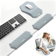 2-in-1 L-Shaped Desk Elbow Pads and and Mouse Pad Set with Wrist Rest, Gray |... picture