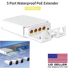 5 Port Gigabit PoE Passthrough Switch Outdoor Ethernet Extender Up to 100m/330ft picture