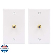 VCE Gold-Plated Coax Wall Plate UL-Listed 2-Pack, 1-Port 3GHz TV Cable Wall P picture